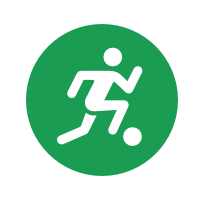 Symbol eines Fußballspielers.